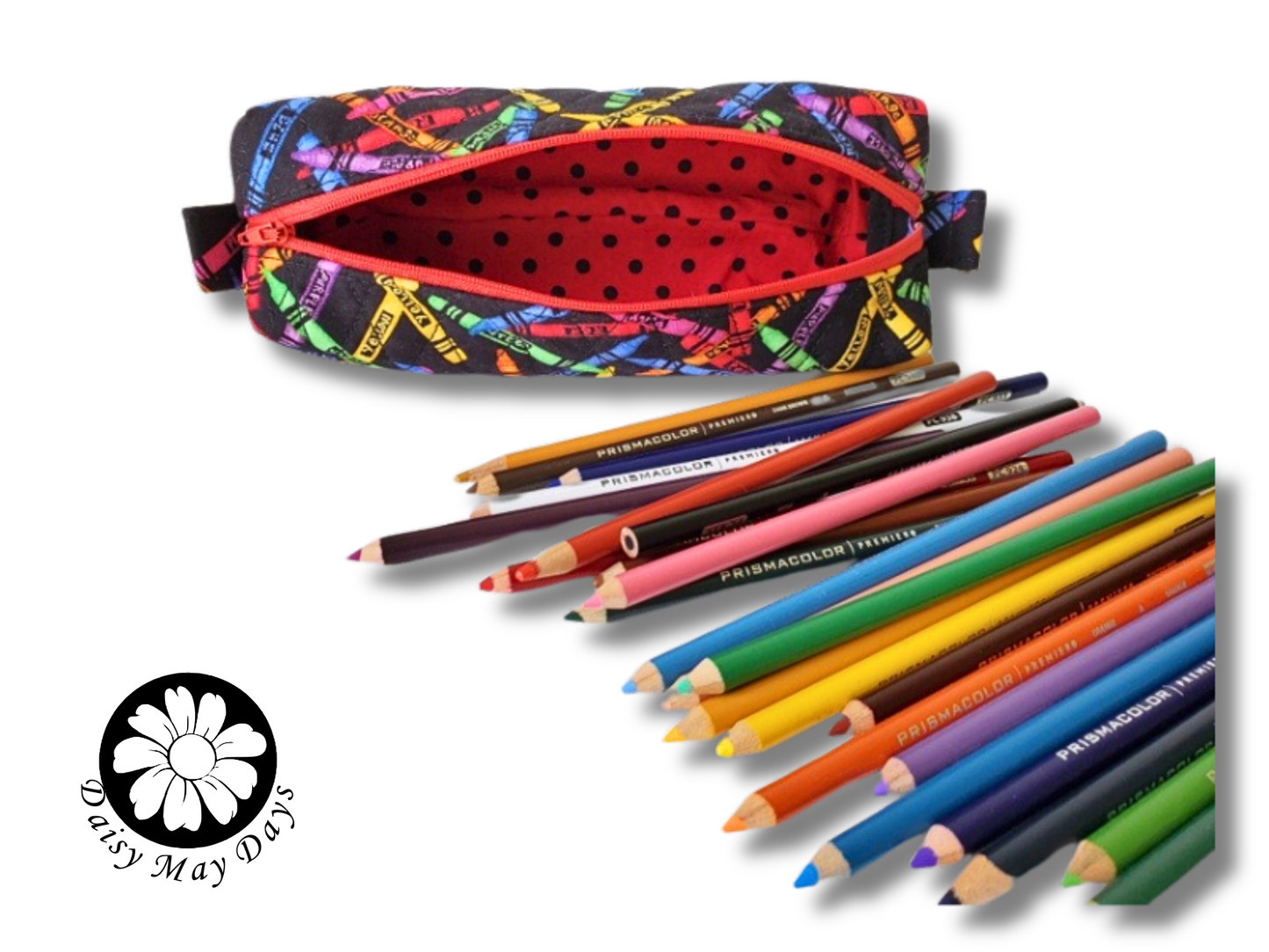 Colorful Crayons, Pencil Pouch with Swivel Clip