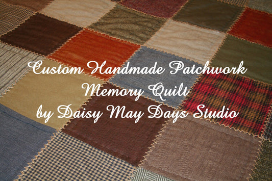 Custom Memory Quilt,From Your Loved Clothing, Flannel Cotton or Any Fabric, Throw Size, Patchwork, Warm, Flannel Shirt Quilt