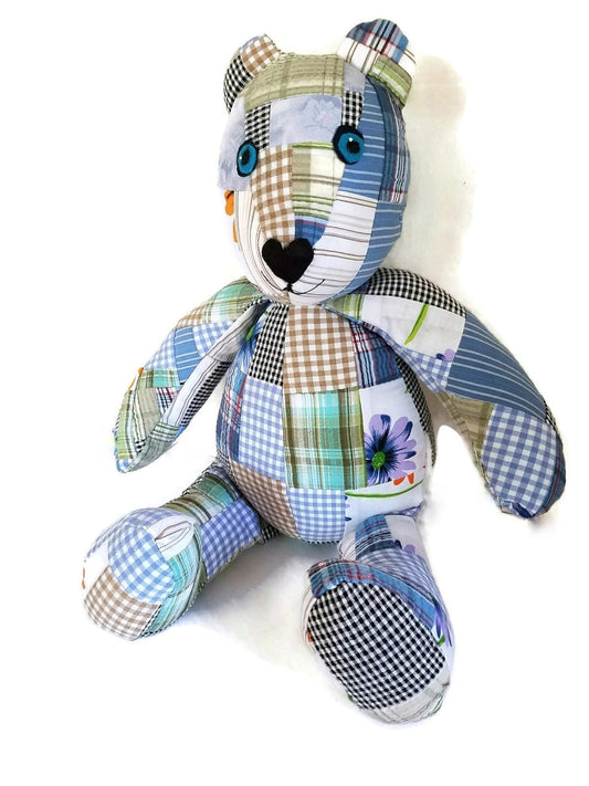 Custom Memory Bear - Transform Beloved Shirts and clothing into a Patchwork or whole shirt Teddy Bear